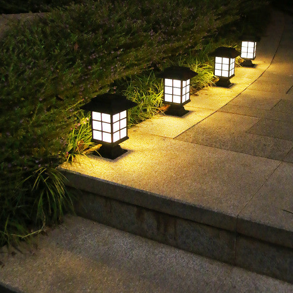 2 Pcs Solar Charging Large Size Garden Decors Lamp Lights - Yellow