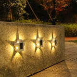 2 Pcs Stars Solar Charging Wall Decors Night Lights - White