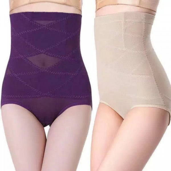 High Waist Seamless Cross Body Shaping Underwear - Purple