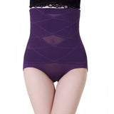 High Waist Seamless Cross Body Shaping Underwear - Purple