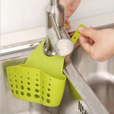 Kitchen Adjustable Snap Sink Storage Strainer Holder - Green