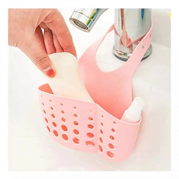 Kitchen Adjustable Snap Sink Storage Strainer Holder - Pink