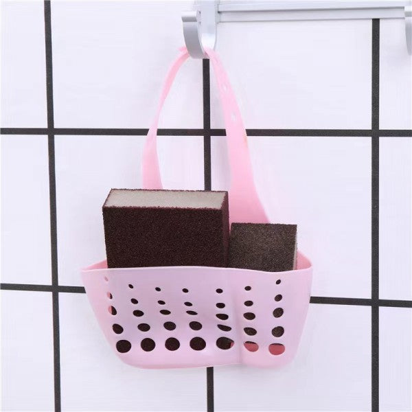 Kitchen Adjustable Snap Sink Storage Strainer Holder - Pink