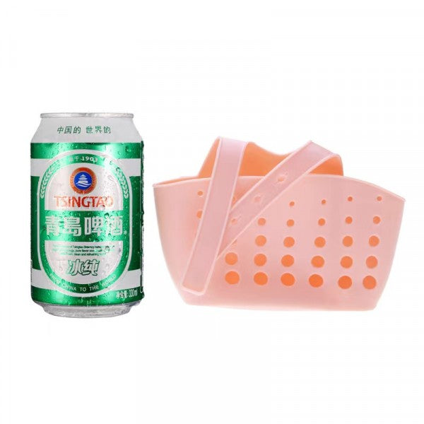 Kitchen Adjustable Snap Sink Storage Strainer Holder - Pink