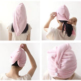 Microfiber Soft Quick Drying Shower Cap - Pink