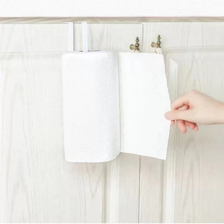 Kitchen Bathroom Cabinet Paper Roll Holder Rack - White - Shop N Save