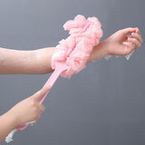 Long Handle Strong Back Rubbing Bath Brush - Pink - Shop N Save