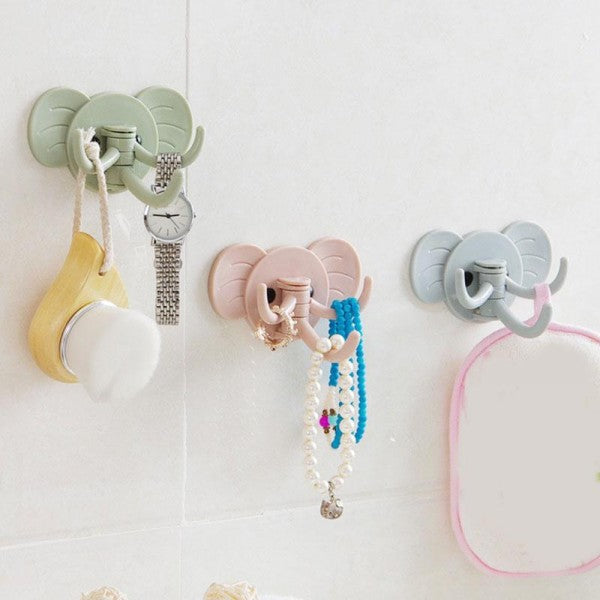 Creative Cute Elephant Wall Hanging Sticky Hook - Light Green