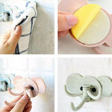 Creative Cute Elephant Wall Hanging Sticky Hook - Light Green