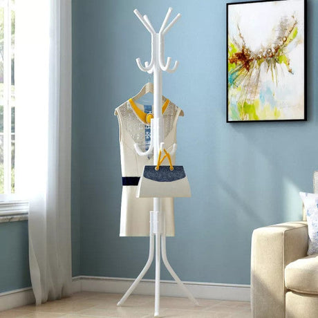 High Quality Stable Metal Multi Hooks Clothes Stand Hanger - White - Shop N Save
