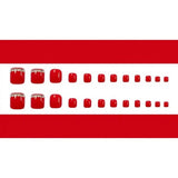 24 Pieces Rhinestone Full Cover Shining Fake Nail Set - Red