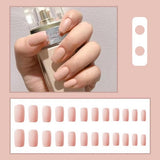 24 Pieces Matte Reusable Long Fake Nails Set - Lotus Pink
