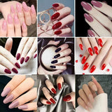 24 Pieces Pure Color Beauty Fake Nails Set With Glue - Skin - Shop N Save