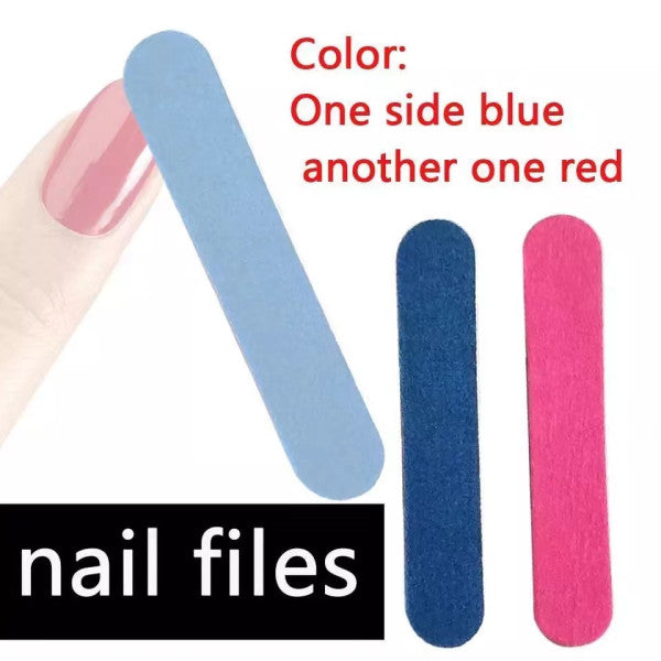 5 Piece Portable Double Sided Nail File Scrubbing Strips - Blue Pink