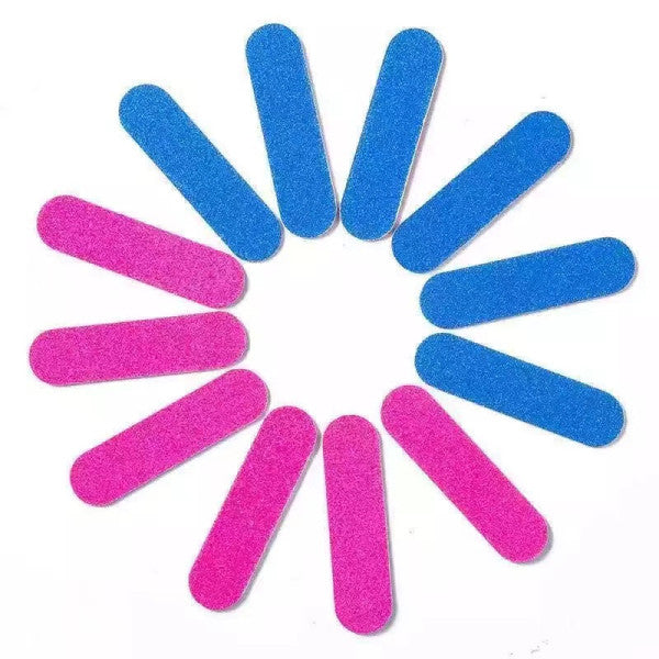 5 Piece Portable Double Sided Nail File Scrubbing Strips - Blue Pink