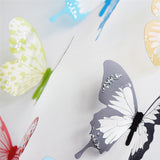 18 Pcs 3D Crystal Shiny Wall Decor Butterfly Sticker Set - Pink Red