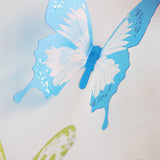 18 Pcs 3D Crystal Shiny Wall Decor Butterfly Sticker Set - Pink Red