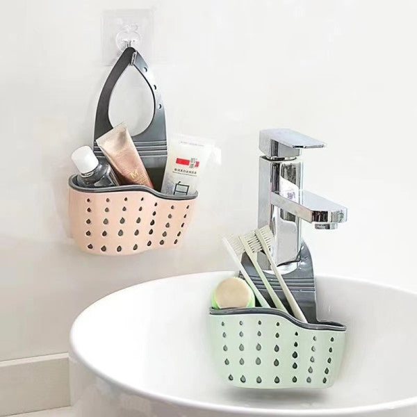 Home Storage Adjustable Sink Drain Storage Basket - Gray