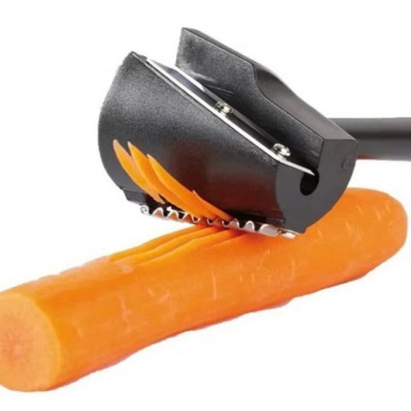 Fruit And Vegetable Spiral Manual Double Sided Peeler - Black