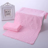 1 Piece Bear Embossed Cut Edge Quick Dry Small Towel - 30x60 CM -  Pink