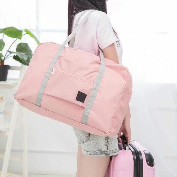 Waterproof Lightweight Double Handle Wide Capacity Travel Bag - Pink Orange