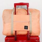 Waterproof Lightweight Double Handle Wide Capacity Travel Bag - Pink Orange