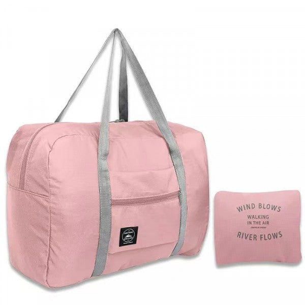Waterproof Lightweight Double Handle Wide Capacity Travel Bag - Pink Orange