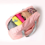 Waterproof Lightweight Double Handle Wide Capacity Travel Bag - Pink Orange