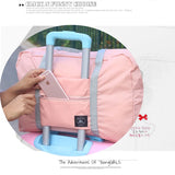 Waterproof Lightweight Double Handle Wide Capacity Travel Bag - Pink Orange