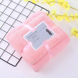 2 Pcs Package Coral Fleece Bath Towels - Light Pink