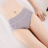 Cotton Mid Waist Fashion Ladies Panties - Gray