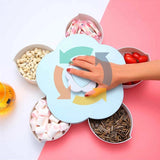Bloom Snack Petal Shape Rotating Fruit Nut Box - Blue - Much My