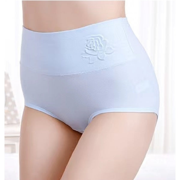 Soft Embossed Rose Cotton Ladies Underwear - Sky Blue