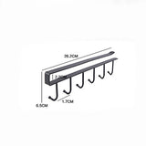 Cabinet Wardrobe Hanging Frame 6 Row Hook - Black - Much My
