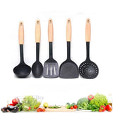 5 Pieces Non Stick High Quality Silicone Cooking Spoon Set