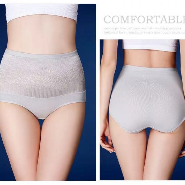 High Waist Flower Ladies Underwear - Gray - Shop N Save