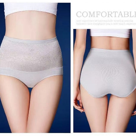 High Waist Flower Ladies Underwear - Gray - Shop N Save
