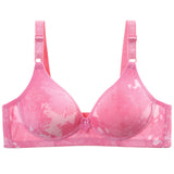Middle-Aged And Elderly Mothers Bra Large Size Thin Section Without Steel Ring Full Cup - Leopard Multicolor