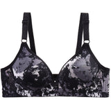 Middle-Aged And Elderly Mothers Bra Large Size Thin Section Without Steel Ring Full Cup - Leopard Multicolor