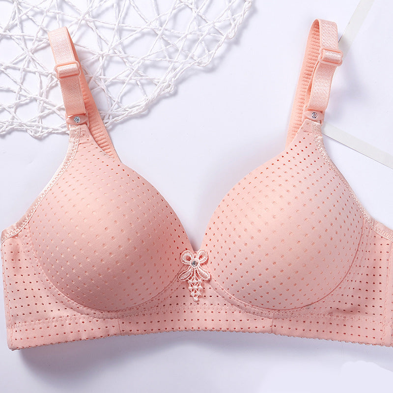 Middle-Aged And Elderly Mothers Bra Large Size Thin Section Without Steel Ring Full Cup