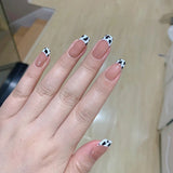 24 Pieces Zebra Print Fake Nail Patches Set With Glue - Multi Color