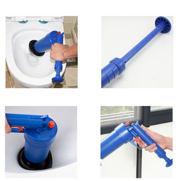 Toilet Plunger Kitchen Sink Sewer Dredge Tools High-Pressure Air Drain Pump Gun House Hold Pipe Dredge Drainer Cleaning Tool With 4 Suckers For Kitchen Bathtub Shower