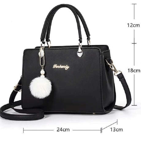 Ladies Heart Decoration High Class Handbag - Pink - Shop N Save
