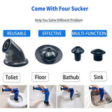 Toilet Plunger Kitchen Sink Sewer Dredge Tools High-Pressure Air Drain Pump Gun House Hold Pipe Dredge Drainer Cleaning Tool With 4 Suckers For Kitchen Bathtub Shower