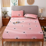 Elastic Easy Fitted Quality Fabric Bed Sheet Cover with 2 Pieces Pillow Cover Set Pink - 150 X 200cm- Light Pink